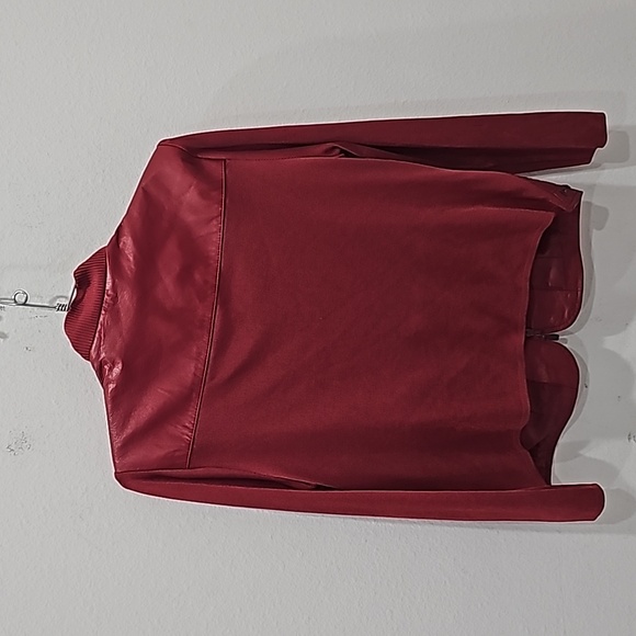 Peter Nygard vintage red jacket 100% leather and knit zip front stud Size S - Picture 6 of 13